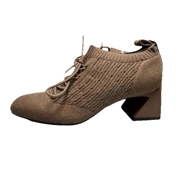 VIVAIA-Vera-Square-Toe Sustainable Wool Oxford Heels Dapple Brown EU 36(5.5) - Picture 4 of 11